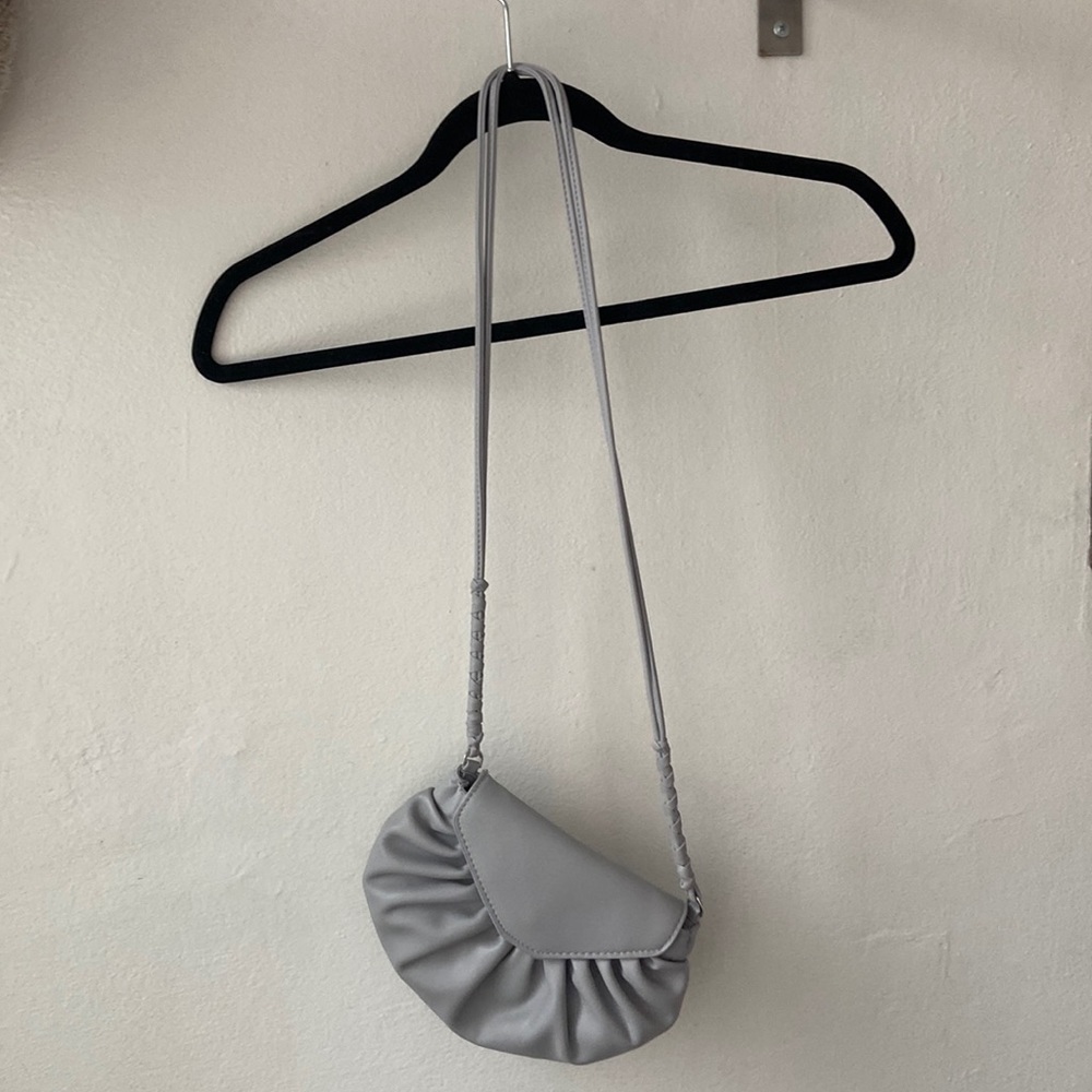 Light blue faux leather purse